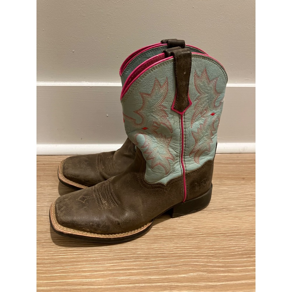 Ariat Kid's Girls Tombstone Western Boots Square Toe Size 3.5